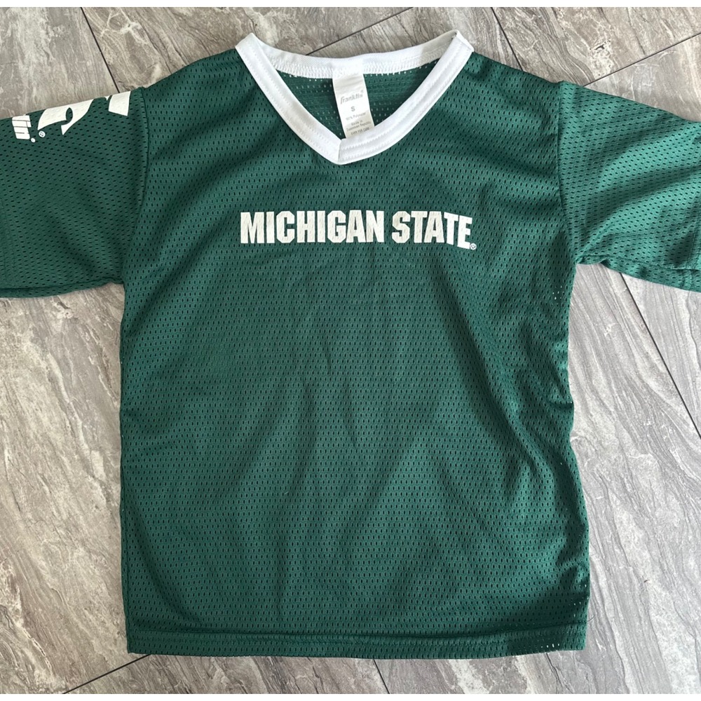 Michigan State Spartans Franklin Youth Small S Green Mesh Football Jersey  0369